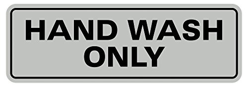 All Quality Standard Hand Wash Only Wall or Door Sign - Kitchen Sink With Easy Installation | Lt Gray - Small (2 Pack)