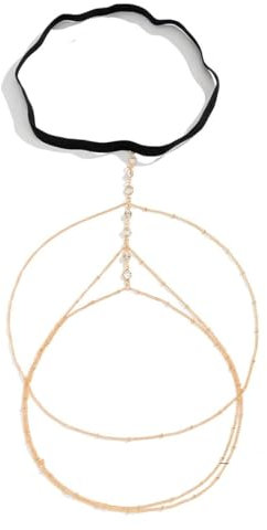 Sexy mehrschichtige Kristall-Beinkette, böhmische Körperkette, Oberschenkelkette, elastische Oberschenkelkette, Bikini-Accessoires, Sommer-Festival-Strandparty-Körperschmuck für Frauen