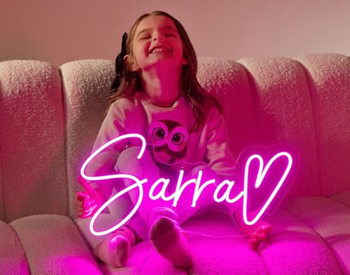 FIWECO Neon Personnalisable Enseigne Lumineuse Led Murale Lettre Néon Personnalisé Prénom Chambre Ado Fille Anniversaire Cadeau Mariage Bar Décoration