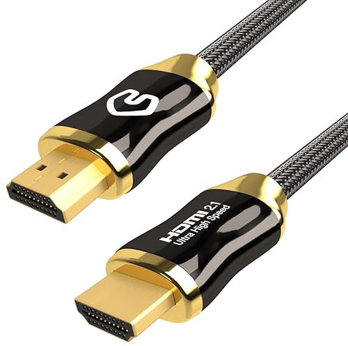 Qnected Cable HDMI 2.1 4m (4 metros) | Ultra Alta Velocidad | 4K 120Hz y 144Hz, 8K 60Hz Ultra HD | 48 Gbps | eARC | Compatible con PS5, Xbox Series X & S, Monitor | Negro Carbón