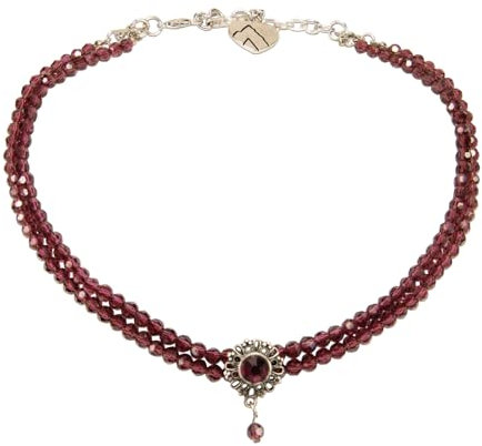 Alpenflüstern Trachten Glamour-Kropfkette Helena - Perlen Halskette, Trachtenkette, eleganter Damen-Trachtenschmuck, Dirndlkette (beere) DHK333