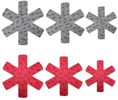 EIHI 6 Stück pfannenschutz stapelschutz, Pfannenschoner Topfschutz, Topfschoner, Topfschoner stapelschutz für Pfannen, Töpfe und Schüsseln, Küchenutensilien, 38cm+30cm+20cm