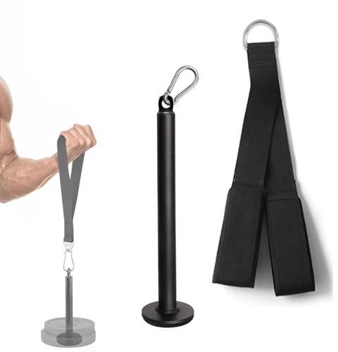 Favuit Unterarm Handgelenk Rollentrainer, Arm Wrestling Trainingsgurt Wrist Roller Trainer Forearm Hand Roller Unterarmtrainer für Muskelkrafttraining Im Fitnessstudio Zu Hause Im Freien Usw (Set)