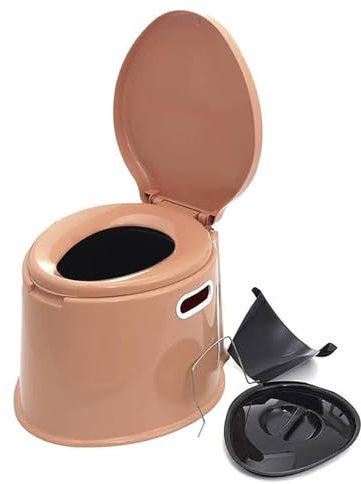 CHANGLKJ Inodoro Portátil Liviano, Baño para Acampar Al Aire Libre con Cubo Interior Extraíble Y Gancho para Papel Higiénico, 35 Cm De Altura Y Carga De 100 Kg, Material Plástico ABS Duradero