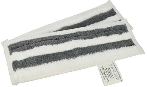 vhbw 2X Paño Limpieza Compatible con Kärcher SI 4 EasyFix Iron Limpiador a Vapor, mopa a Vapor - Microfibra, Negro/Blanco