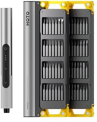 HOTO SNAPBLOQ S-A01 Electric Precision Screwdriver Set, 56-in-1 Mini Electric Cordless with 3 Torque Settings, Repair Tool Kit for Phone, Laptop, PS5, Glasses, Electronics