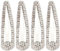 MIRKUZI Mollette per capelli Confezione da 4 fermagli per capelli con strass, fermagli per capelli in metallo, fermagli per capelli con brillantini da donna (Argento)