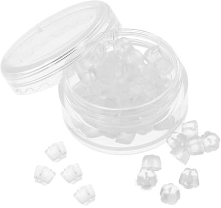 DIYEAH Chiusure Per Orecchini in Silicone, 50 Pezzi, Chiusure Per Orecchini Morbide E Trasparenti, Kit Di Sostituzione Per Ganci Per Ami Da Pesca