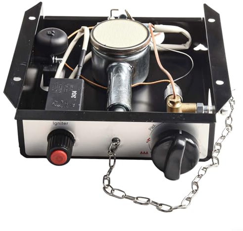 ZMdooreasy Kit de repuesto de módulo de quemador de calentador de patio de 47,000 BTU con conjunto de regulador, caja de control de calentador de tubo de vidrio, termopar, dispositivo de seguridad