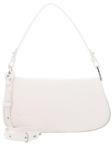 Coccinelle Leder Handtasche Umhängetasche Myrtha Maxi Log Mini Crossbody Bag Blanco creme
