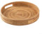 Bandeja de ratán, bandeja de mimbre redonda tejida a mano con asas, cesta redonda grande de ratán para servir bandejas decorativas para furit, café, aperitivos, pan, bebidas, desayuno, vela (35 cm)