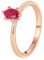 Homxi Eheringe Gold 585er Rotgold,Marquise mit Erstellter Rubin und Moissanit Damen Ring Rosegold Verlobungsring Größe 51 (16.2)