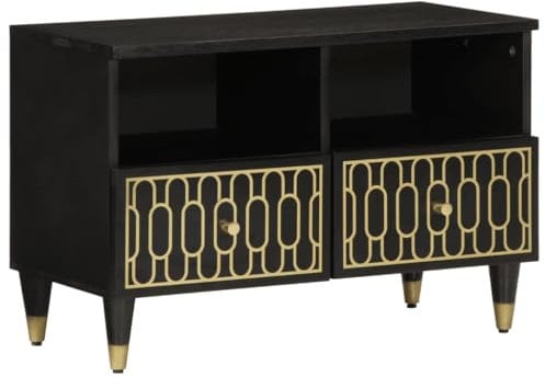 Makastle Meuble TV, Meuble de Salon, Console TV avec Étagères et Tiroirs, Banc TV en Bois, Table TV, Support Télé, Meuble Tele, pour Salon Chambre et Bureau, 70x33x46 cm