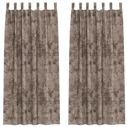 vidaXL Samtvorhänge 2er Set mit Ösen in Cappuccino 225 x 140 cm – Innenfensterbehandlung, lichtfilternde Vorhänge für Privatsphäre, mit Verdunkelungsfunktion und elegantem Design.