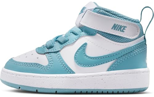 Nike Court Borough Mid 2 Schuh für Babys und Kleinkinder, Scarpa Unisex-Bambini, Bianco Denim Turchese, 23.5 EU