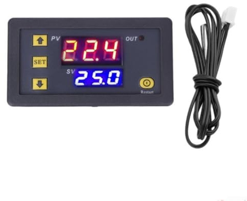 HanOaki 2PC W3230 Temperature Controller, LCD Digital Thermostat Switch 12V With High/Low Temperature Alarm