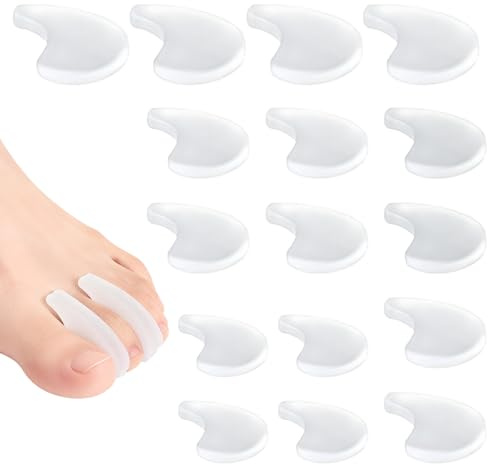 Confezione da 16 Separatori Dita in Gel, Correttori Dita, Unisex, 3 Misure, in Silicone Morbido, Adatti per Correggere l'Alluce Valgo, la Curvatura Delle Dita, le Dita Sovrapposte e le Dita a Martello