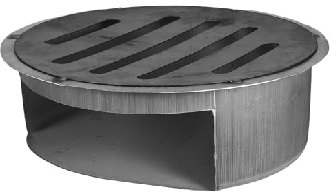EPIGEIST Bac à Cendres pour Poêle à Bois en Acier Renforcé Diamètre 26 CM Bac de Récupération pour Foyer Extérieur Accessoire Barbecue et Camping Évacuation Facile des Cendres et