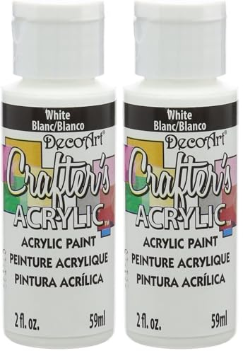 DecoArt 59 ml Crafters Acrylic, White (Pack of 2)