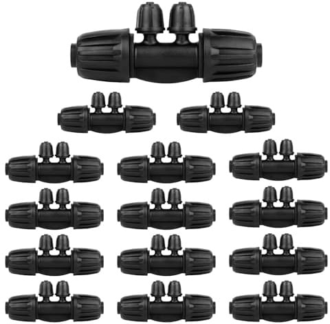 Wzzy Gurden 15 piezas de riego de jardín, conexión en T, manguera de jardín, conector de tubo de agua, 16 mm a 4/7, accesorio de calidad anticaída, para mangueras de riego