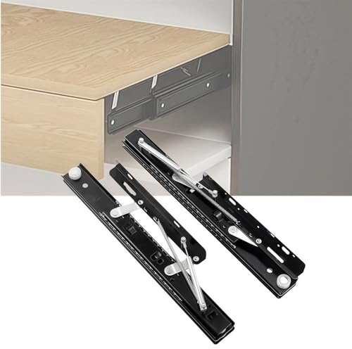 Countertop Extension Slide Rail System, Hidden Lifting Platform Guide Rail Hardware for Push Pull Lift Slide Table Events Festivals Dinners