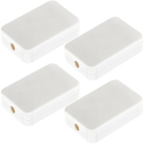 4 Stück Abzweigdose Mini 55x35x15mm Verteilerdose Klein Klemmdose Aufputz Aufputzdose Weiß Abzweigkasten Flach aus ABS für Elektronikprojekte Leiterplattengehäuse
