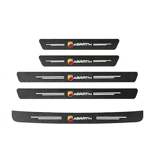 genmaimeifumu 5 Stück Auto Einstiegsleisten Schutz für FIAT Bravo 500 Freemont 500/500C/500E/Abarth, Carbon Folie Einstiegsleisten Schutz Kohlefaser Aufkleber Schutzfolie für Türkanten