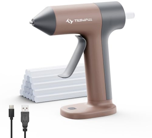 Tilswall Cordless Hot Glue Gun, W106, 30s Fast Preheat with Smart Power-Off