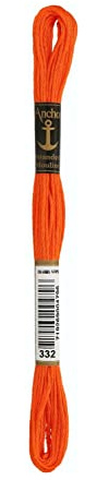 Anchor 4635000 100% Cotton Embroidery Thread, Cotton, 00332 Korallenrot, korallenrot