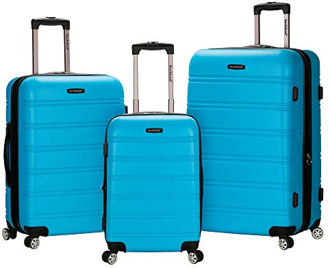 Rockland Melbourne Hardside 3 Piece Expandable Spinner Wheel Luggage Set, (20/24/28), Turquoise