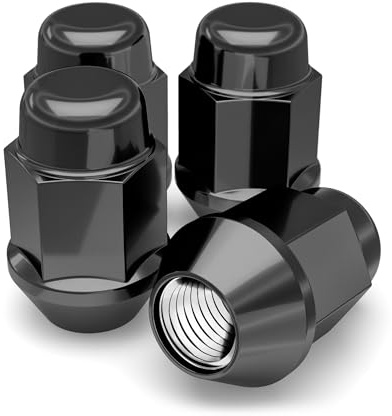 White Knight M14x1.50 Aftermarket Bulge Acorn Lug Nut for Small Seat Diameter (0.90” Black Chrome), Easy to Install, Durable Carbon Steel with Stylish Triple Layer Chrome Finish-1709SBK-4AM (4 Pack)