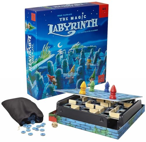 CMON DREI Magier - Das magische Labyrinth, Brettspiel für 2 bis 4 Spieler ab 6 Jahren