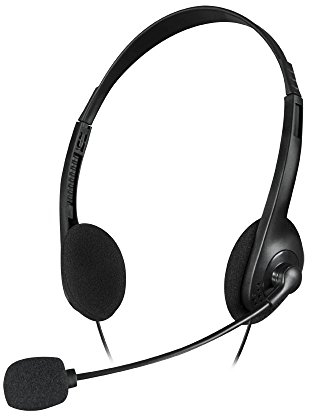 Speedlink ACCORDO Stereo Headset - Kopfhörer und Mikrofon fürs Office/Büro, 45 Gramm, Kabel 1,7 Meter, schwarz