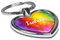 printplanet Schlüsselanhänger mit Namen Isabella - Motiv Color Paint - Herz-Schlüsselanhänger, Namensschlüsselanhänger, personalisierter Anhänger, Herz-Anhänger, Chrom