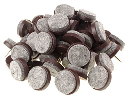 Trevendo 100 Stück Filzgleiter zum nageln Ø 17 mm, braun