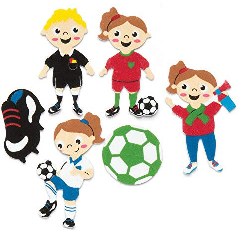 Baker Ross AR505 Football Foam Stickers (Pack of 120), Asst Colours