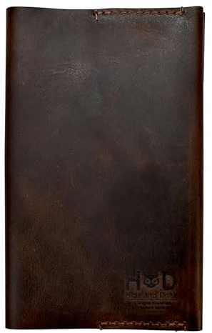 Hide & Drink Notizhülle, Leder, börsen-Hülle, (8,9 x 14 cm), Tagebucheinband, Kartenschlitz, nachfüllbar, Reisetaschen-Notizbuch, handgefertigt von Hide & Drink :: Bourbon Brown