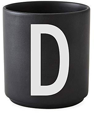 Design Letters - Personal Porzellanbecher - schwarz - D - Arne Jacobsen - Design - Tasse