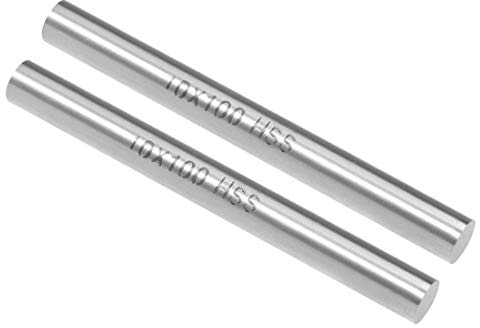 sourcing map 2St Rundstange Stahl, 10mm HSS Drehmeißel, für Wellengetriebe Drehmaschinen Bohrmaschine Miniaturachse, Zylinderstift DIY Werkzeug 100mm Lang