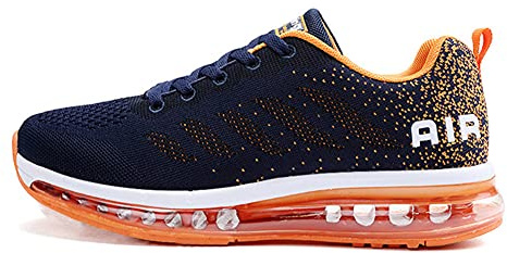Baskets Homme Femme Chaussures de Course Sport Unisexe Sneakers Gym Fitness Multicolore Respirante Shoes(833-BL/OR41)