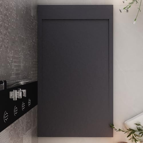 Duschwanne aus Marmorharz SCHWARZ Steinbeton PRESTIGE - Messen 70x200