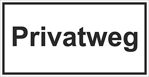 INDIGOS UG - Privatweg - Hinweisschild zur Grundbesitzkennzeichnung - Alu-Dibond 3mm 33x17 cm - Warnung - Sicherheit - Hotel, Firma, Haus