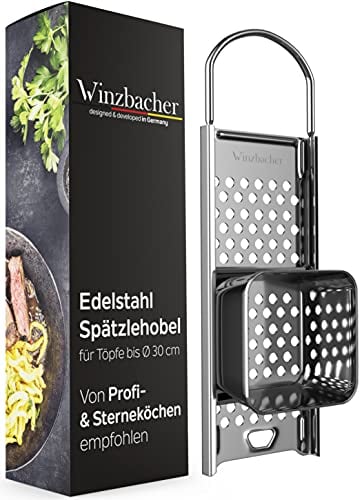 Winzbacher® Rallador de acero inoxidable con trineo de masa diámetro de olla de 16 a 30 cm apto para lavavajillas inoxidable Spätzle hervidor de Spätzle rallador ideal para Spätzle y botones