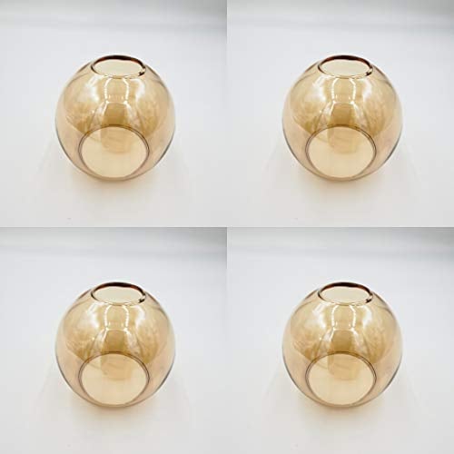 4 Stück Lampenschirm E14 Castello Glaslampenschirm Ersatzglas goldfarbig Lampenschirm Hängelampe Nachttischleuchte Glaskugel Lampe Ersatz (4Stk. Castello goldfarbig)