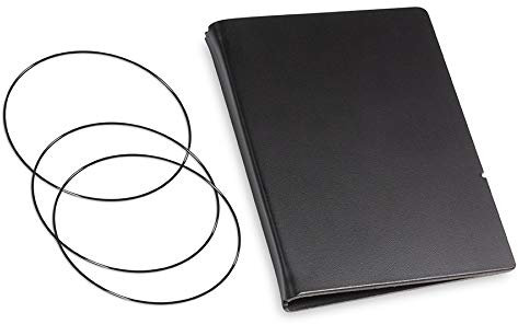 A7, revolutionäres, nachhaltiges X17-Konzept für Notizbuch Personal Organizer und Terminplaner/Hülle für 2 Hefte! Recyceltes Leder, schwarz, Made in Germany,17 Jahre Garantie*