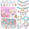 modacraft 122 Stück Schmuckbastelsets Charm Armband Bastelset Geschenke für Mädchen DIY Schmuck Making Kit Spielzeuge für Kinder Erwachsene Schmuckherstellungsset Perle Schlangenkette