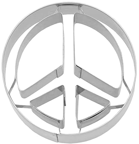 RBV Birkmann Peace Ausstecher, zum Ausstechen und Dekorieren von Plätzchen, Marzipan und Fondant, Edelstahl, spühlmaschinengeeignet, 6 cm, Silber, 198388