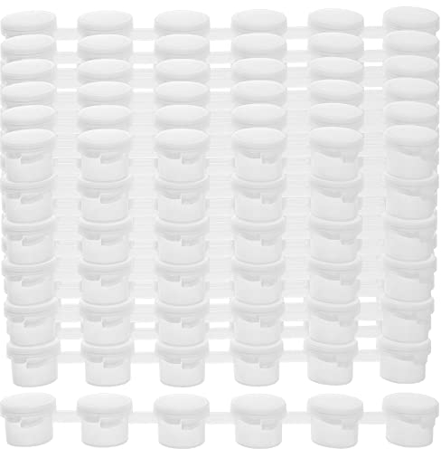 MUKLEI 200 Strips 3Ml/0.1 Oz Mini Empty Paint Pots Bulk, Acrylic Mini Paint Pots Strips with Lids, pigment Container Storage Strip with Lids for Arts Crafts, 6 Cups/Strip, 1200 Pots