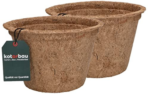 KOTARBAU® 2er Set Blumentopf Pflanztopf aus Kokosfaser 21.5 x 14 cm im Innenbereich Braun