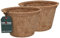 KOTARBAU® 2er Set Blumentopf Pflanztopf aus Kokosfaser 21.5 x 14 cm im Innenbereich Braun